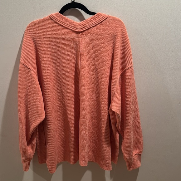 Aerie coral orange Off-the-Shoulder Sweater Relaxed Fit Large - Picture 7 of 7